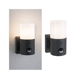 Obrázek pro produkt Venkovní nástěnné svítidlo Tubs pohybové čidlo IP44 kruhové 105x130mm max. 15W 230V šedá mat kov/umělá hmota - PAULMANN