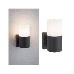 Obrázek pro produkt Venkovní nástěnné svítidlo Tubs IP44 kruhové 105x123mm max. 15W 230V šedá mat kov/umělá hmota - PAULMANN