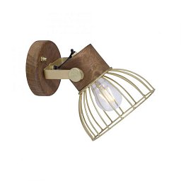 Obrázek pro produkt ALAMI Nástěnné svítidlo, matná mosaz, E27 vyměnitelné, industriální styl - LEUCHTEN DIREKT / JUST LIGHT