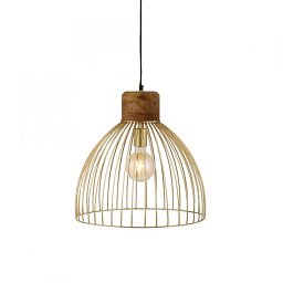 Obrázek pro produkt ALAMI Závěsné svítidlo, mosaz, pr. 40cm, mangovníkové dřevo, industriální design, - LEUCHTEN DIREKT / JUST LIGHT