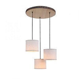 Obrázek pro produkt BARK LED stropní svítidlo, 3-ramenné, dřevo, látkové stínidlo, 3xE27 - LEUCHTEN DIREKT / JUST LIGHT