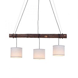 Obrázek pro produkt BARK LED závěsné svítidlo, 3-ramenné, dřevo, 3xE27, látkové stínidlo - LEUCHTEN DIREKT / JUST LIGHT