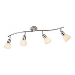 Obrázek pro produkt KARO Stropní svítidlo, barva ocel, 4x E14, skleněné stínidlo, IP20 - LEUCHTEN DIREKT / JUST LIGHT