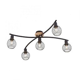 Obrázek pro produkt EUGEN Bodové svítidlo, stropní svítidlo, dřevo, černá, 5-ramenné, drátěné tělo - LEUCHTEN DIREKT / JUST LIGHT