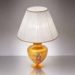 Obrázek pro produkt Stolní lampa Kiss 92/News/1085 1xE27 60W 24 karát.zlato hedvábné stínidlo - KOLARZ