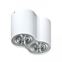Obrázek pro produkt Stropní bodové přisazené svítidlo Azzardo Bross 2 white/aluminium AZ0784 GU10 2x50W IP20 17cm bílo-hliníkové - AZZARDO