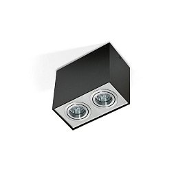 Obrázek pro produkt Stropní bodové přisazené svítidlo Azzardo Eloy 2 black/aluminium AZ1355 GU10 2x50W IP20 18,5cm hranaté černo-hliníkové - AZZARDO