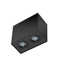 Obrázek pro produkt Stropní bodové přisazené svítidlo Azzardo Eloy 2 black/black AZ2138 GU10 2x50W IP20 18,5cm hranaté černé - AZZARDO