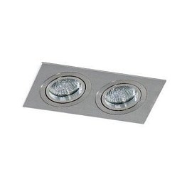 Obrázek pro produkt Stropní bodové zápustné svítidlo Azzardo Caro 2 Square aluminium AZ2438 GU10 2x40W IP20 17,4cm hliníkové - AZZARDO